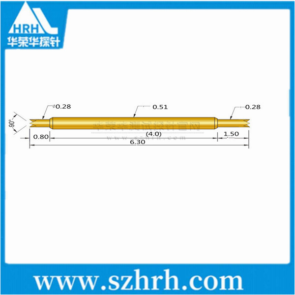 0.51-UU-6.3L ，华荣华双头测试探针厂家